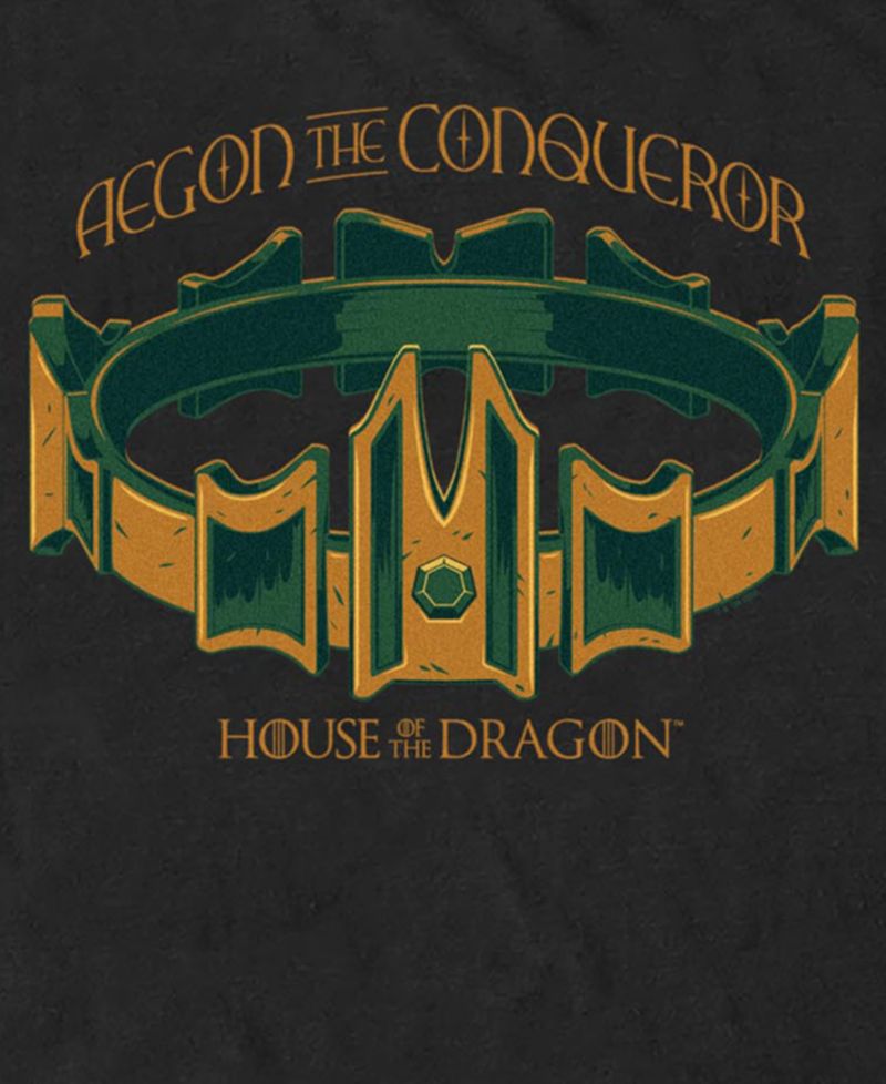 Men's House of Dragon Aegon The Conqueror Officially Licensed Graphic Crewneck T-Shirt