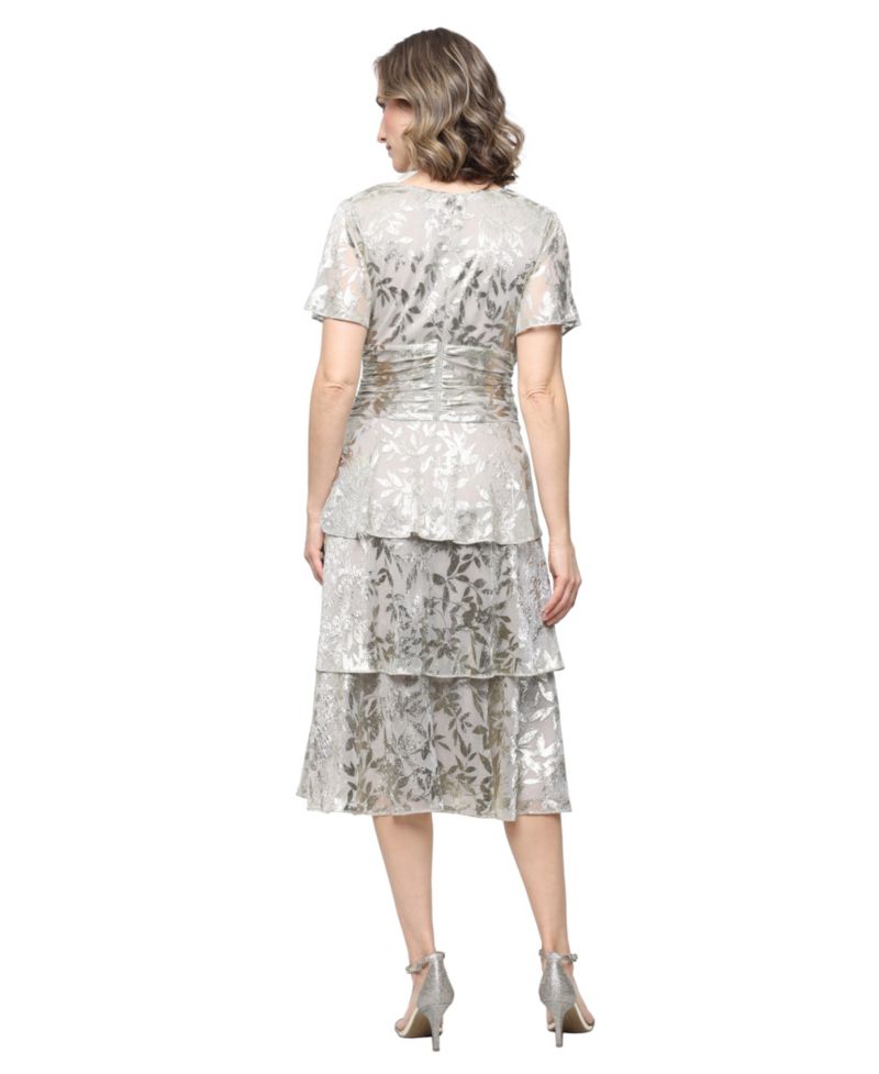 Women's Lurex Short-Sleeve Dress