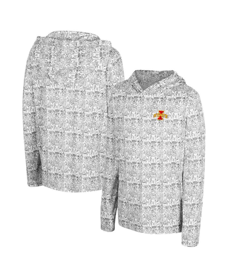 Big Boys and Girls Black Iowa State Cyclones All-Over Print Hoodie