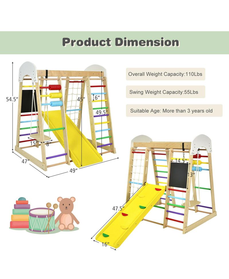 Ages 3+ Indoor 8-in-1 Climber Playset