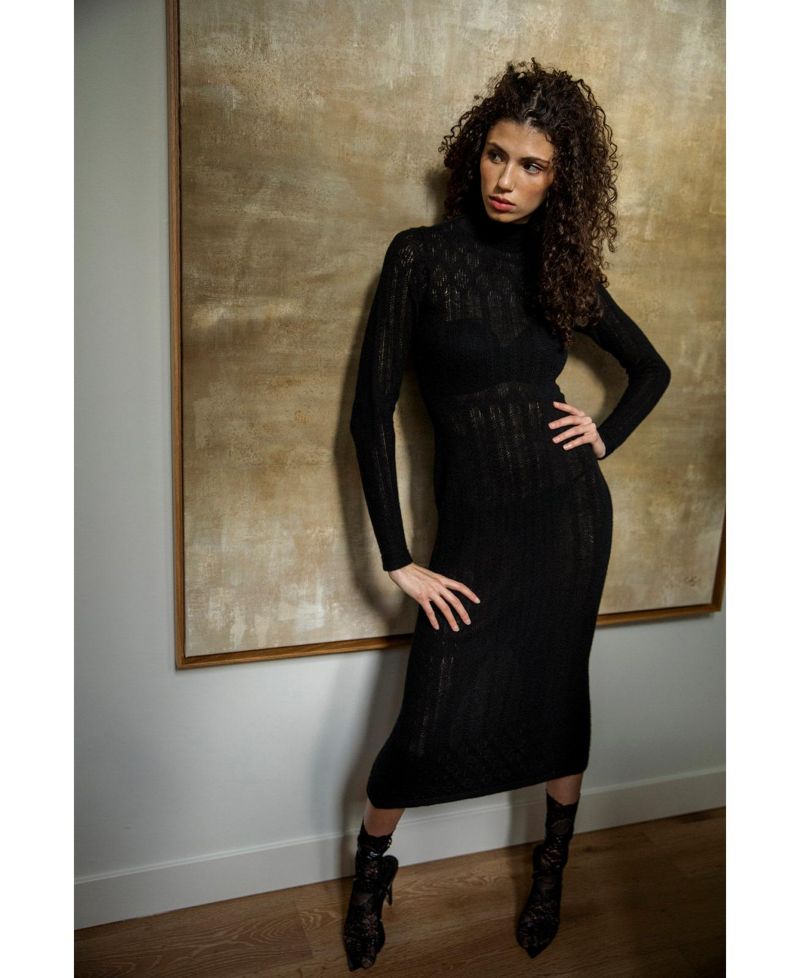 Women's Margot Pointelle Lace Slim Knit Dress