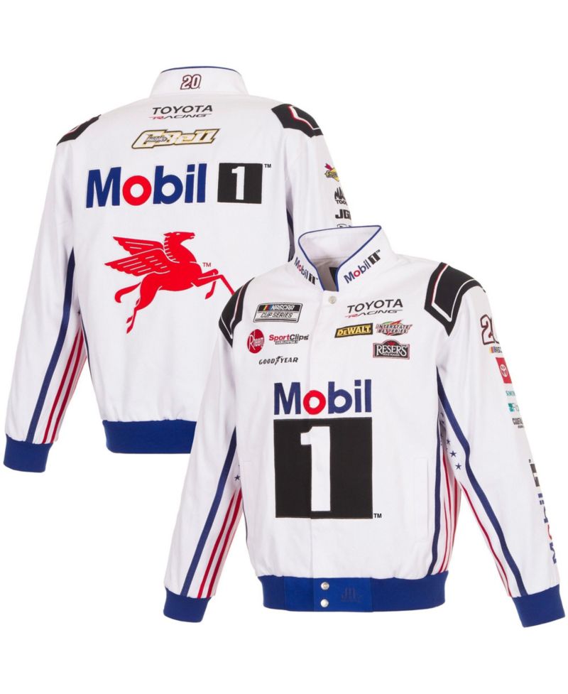 Men's White Christopher Bell 2026 Mobil #1 Full-Snap Twill Racing Jacket