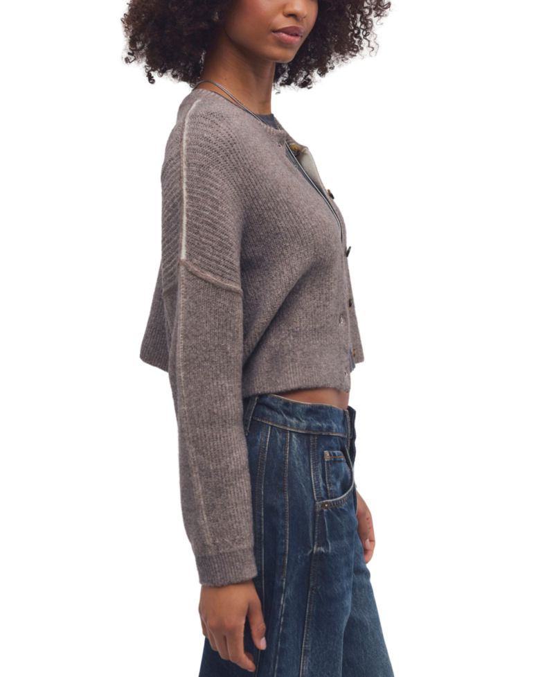 Women's Ottilie Cropped Scoop Neck Button-Up Cardigan Sweater