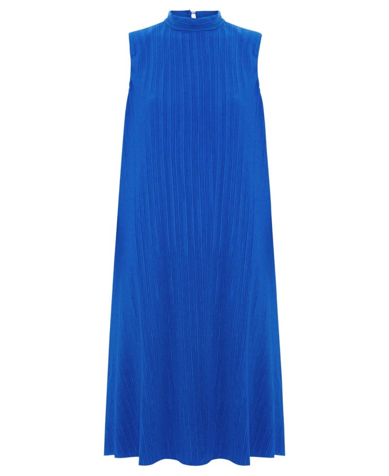 Women's Betsie Fine-Plisse Funnel-Neck Sleeveless Dress