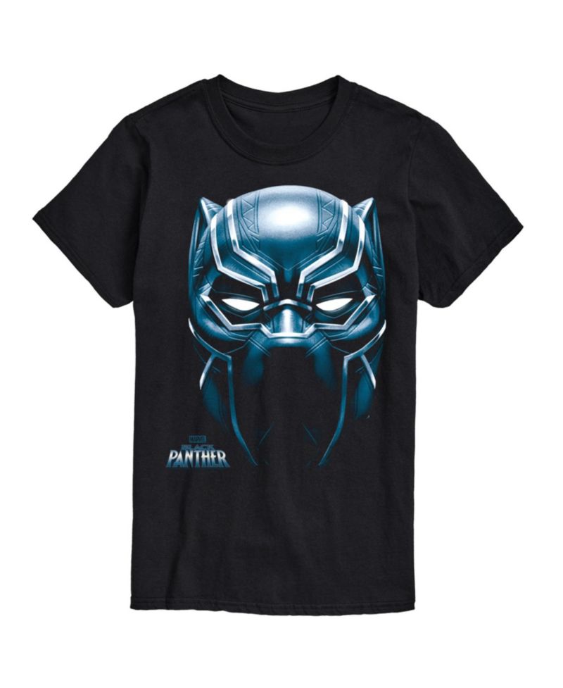 Men's Black Panther Oversized Face Short Sleeve T-Shirt