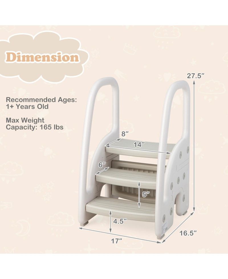 Toddler 3-Step Detachable Anti-Slip Stool