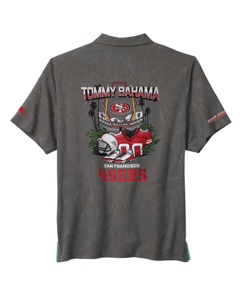 Men's Gray San Francisco 49ers Endzone Paradise COOLMAX Button-Up Shirt