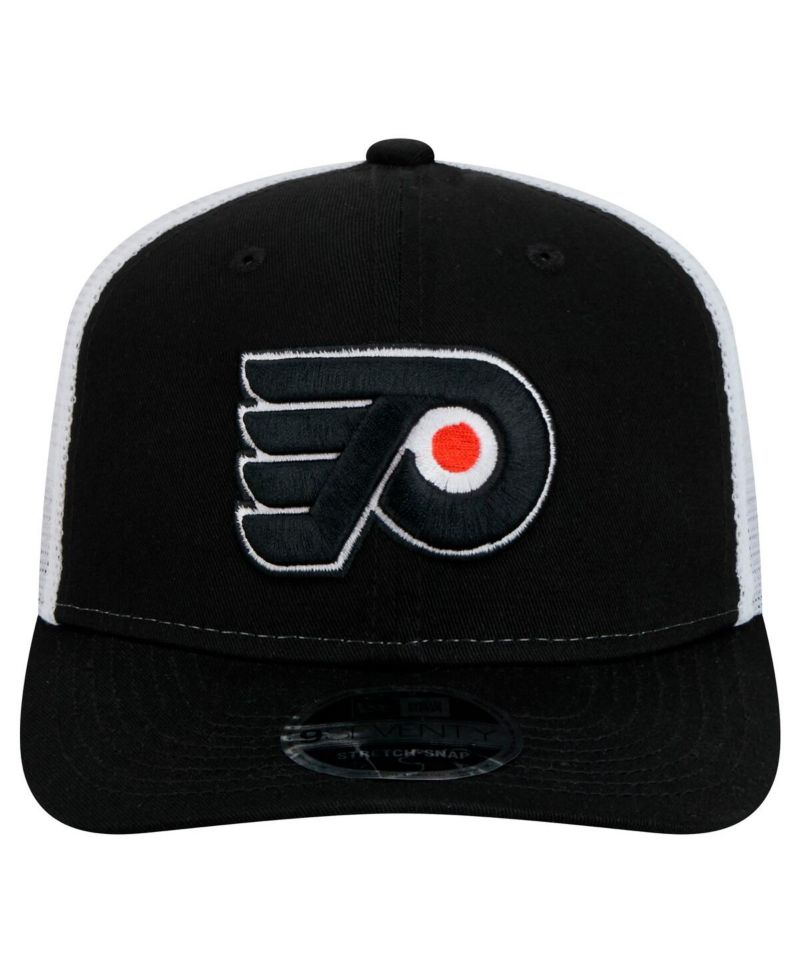 Men's Black/White Philadelphia Flyers Core Trucker 9SEVENTY Stretch-Snap Hat