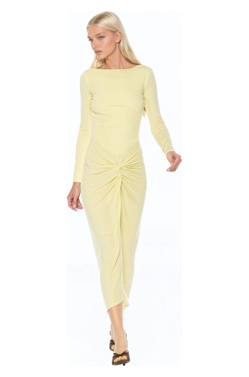 Women's Revel Long Sleeve Draped Skirt Maxi Dress