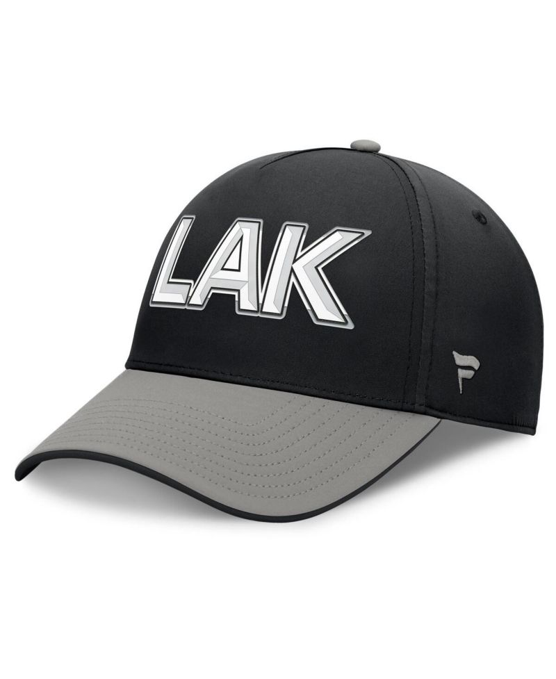 Men's Black/Gray Los Angeles Kings Authentic Pro Rink Team Code Flex Hat
