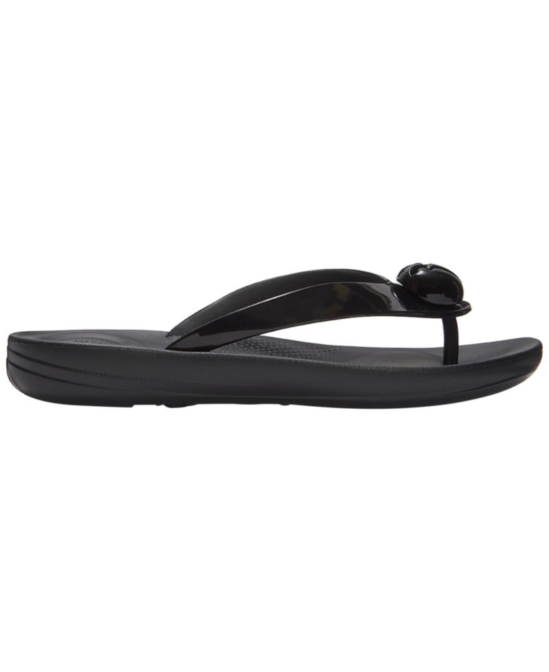 Women's Iqushion Glossy-Button Slip-On Sandals