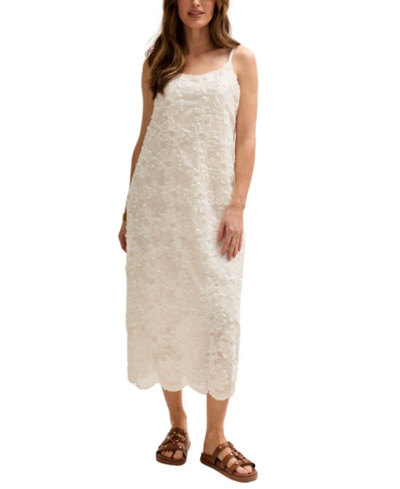 Women's Lily Spaghetti Strap Ribbon Work Midi Dress