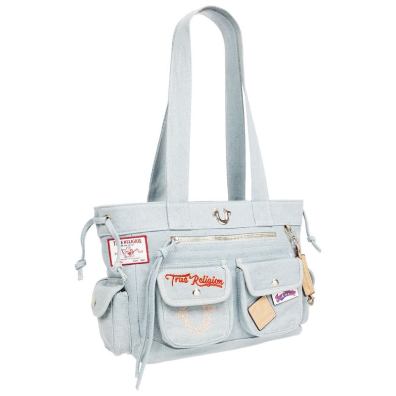 Multi-Patch Denim Tote