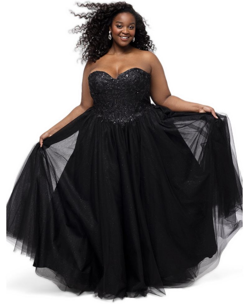 Plus Size The Night is Young Sparkle Sweetheart Ball Gown