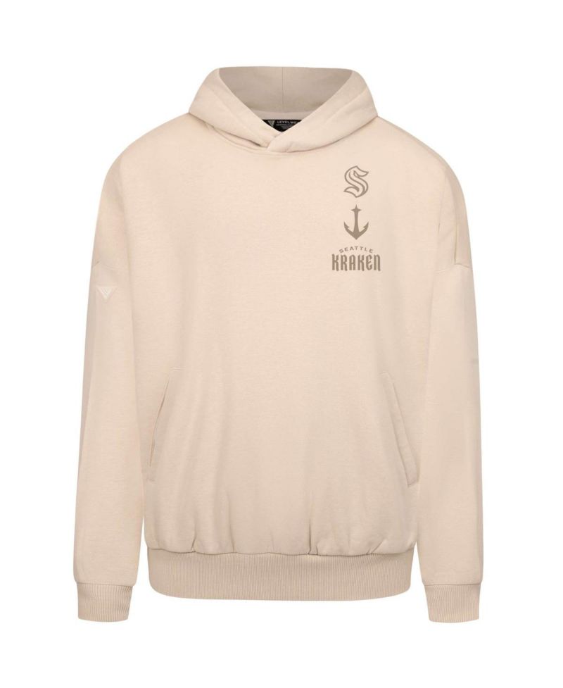 Men's Cream Seattle Kraken Contact Stamp Pullover Hoodie