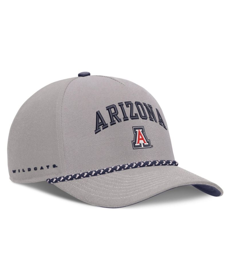 Men's and Women's Gray Arizona Wildcats Primetime Rise Rope Adjustable Hat