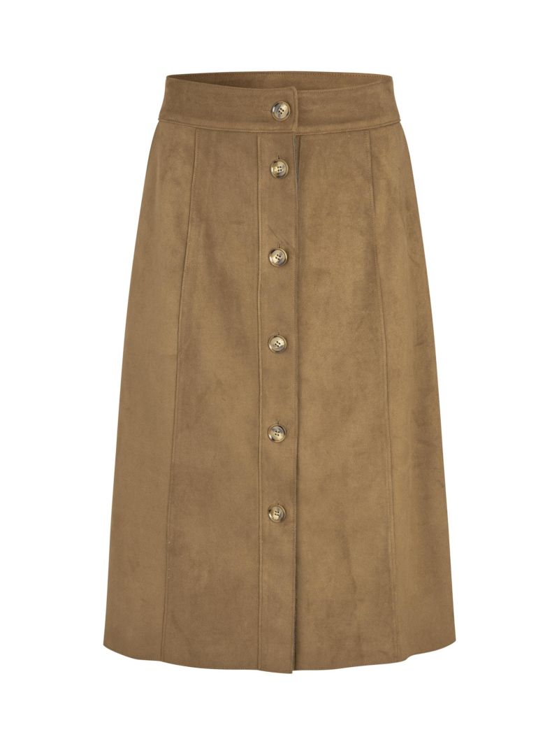 Women's Button Front Midi Skirt