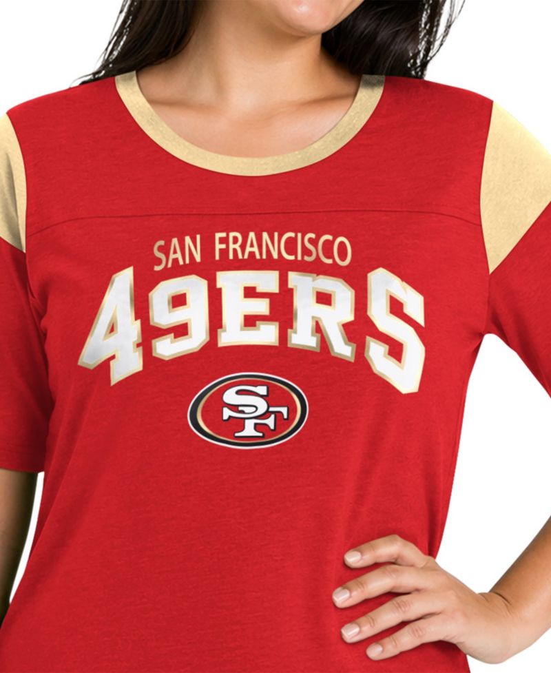 Women's Scarlet San Francisco 49ers Plus Size Linebacker Slub T-Shirt