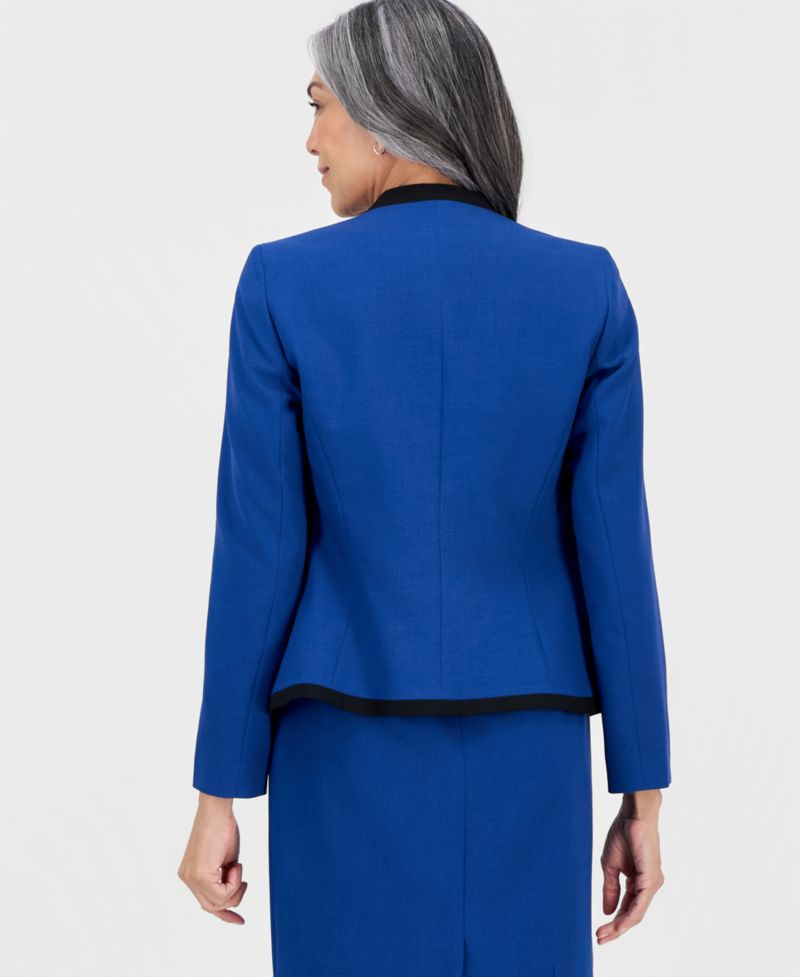 Women's Collarless Open-Front Ponte Jacket & 2 Piece Dress Suit, Regular & Petites