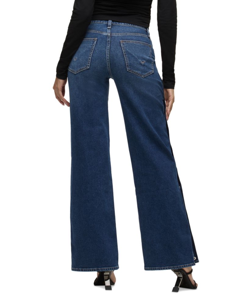 Women's Rosie High-Waisted Side-Snap Wide-Leg Jeans