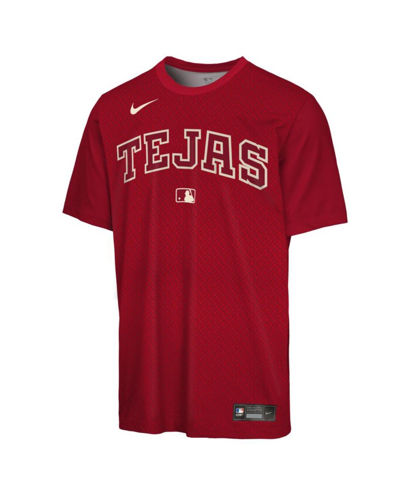 Big Boys and Girls Red Texas Rangers 2026 City Connect Authentic Collection Velocity Dri-FIT T-Shirt