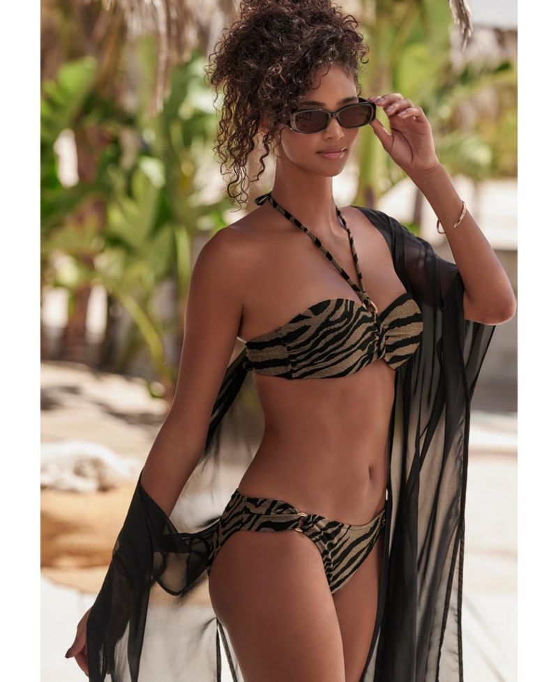 Women's Animal Print O-Ring Bikini - Low-Rise Swim Bottom