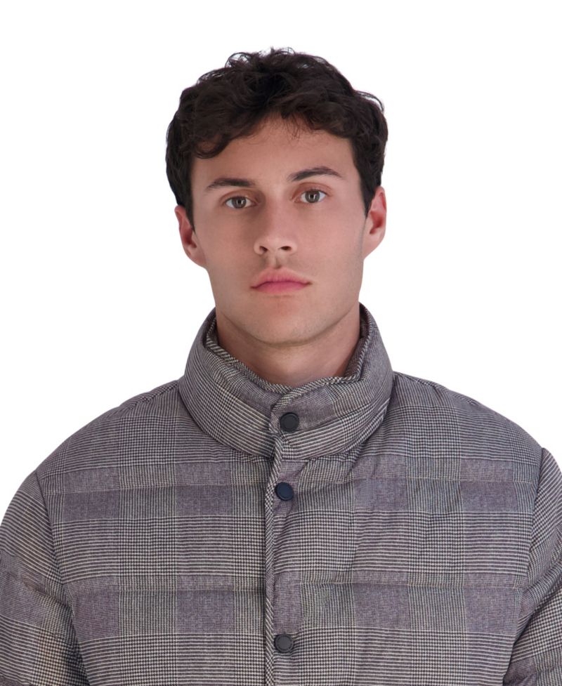 Men's Plaid Lightweight Puffer Jacket