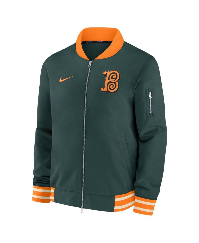 Men's Green Baltimore Orioles 2026 City Connect Authentic Collection Relaxed Full-Zip Bomber Jacket