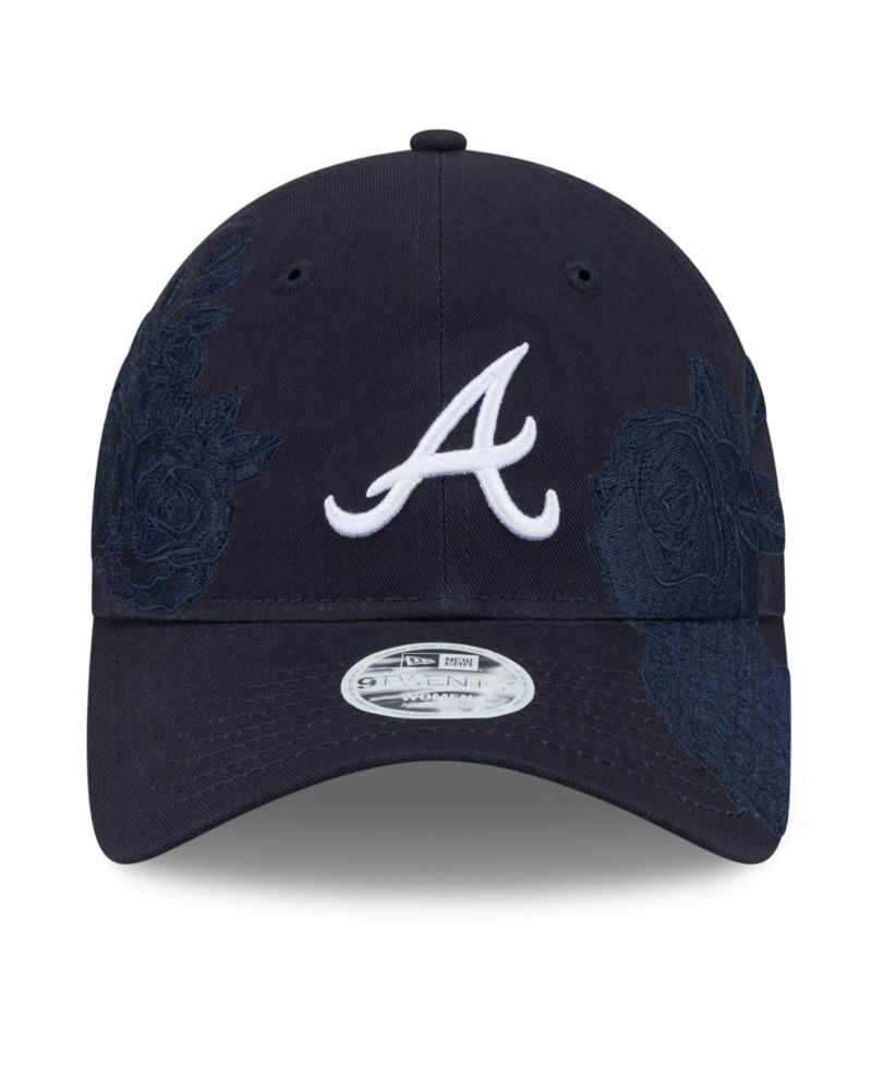 Women's Navy Atlanta Braves Roses 9TWENTY Adjustable Hat