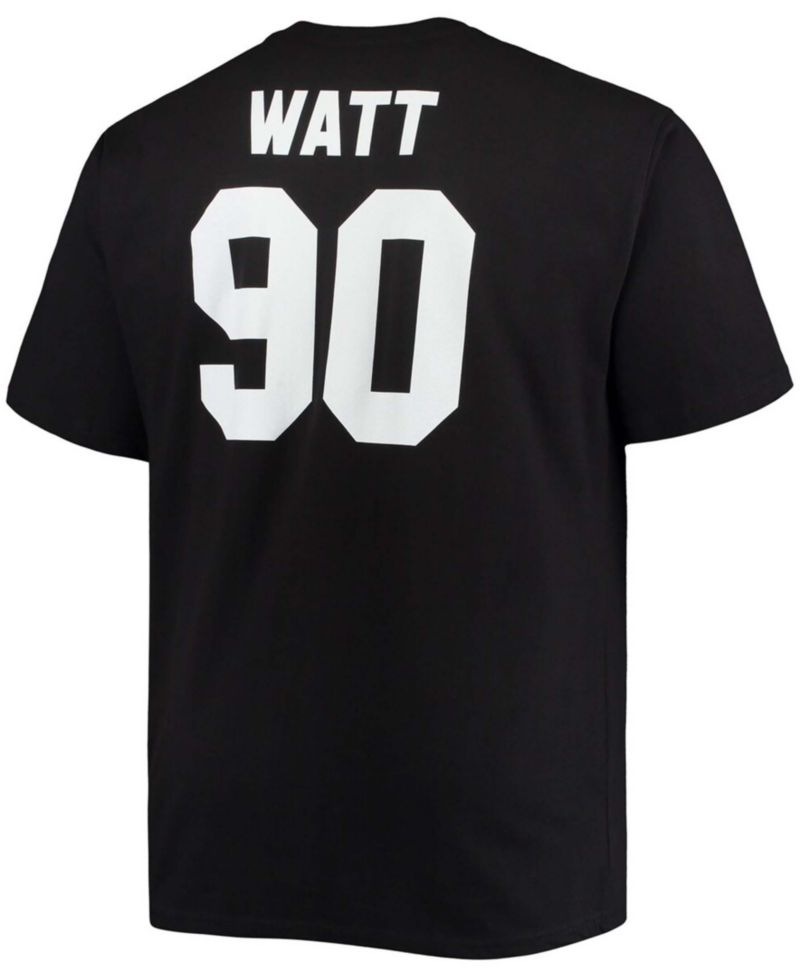 Men's Big and Tall T.J. Watt Black Pittsburgh Steelers Player Name & Number T-shirt