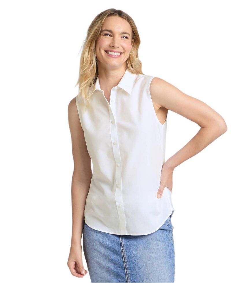 Women's Tall No Iron Sleeveless Shirt