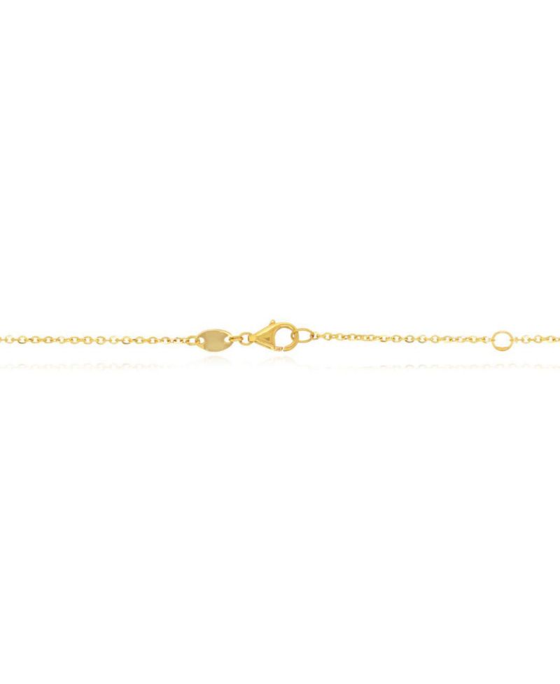 Small Onyx Clover Necklace 14K Yellow Gold