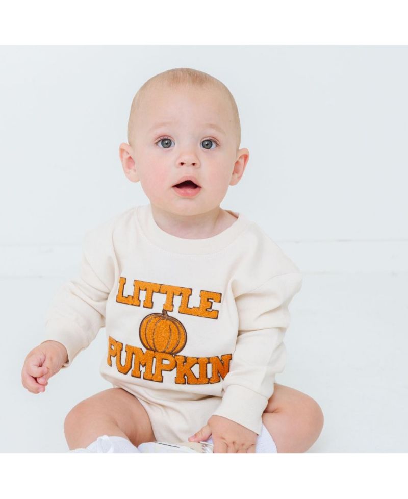 Baby Girl and Boy Little Pumpkin Patch Long Sleeve Romper