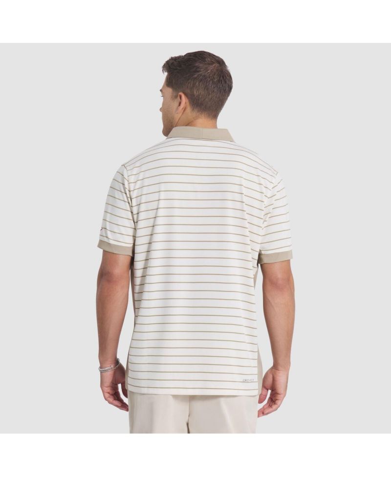 Men's Natural Arizona Cardinals 2025 Rivalries Collection Sideline Victory Striped Dri-FIT Polo Shirt