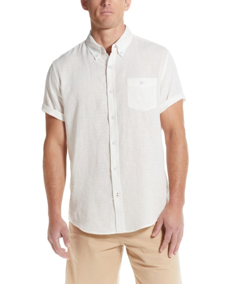 Men's Solid Short-Sleeve Button-Down Shirt
