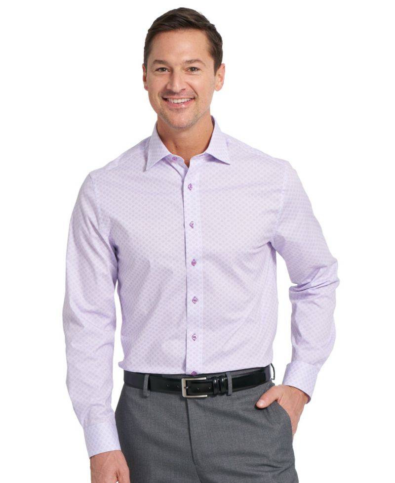 Men's Woven Mosaic Geometric Dress Shirt