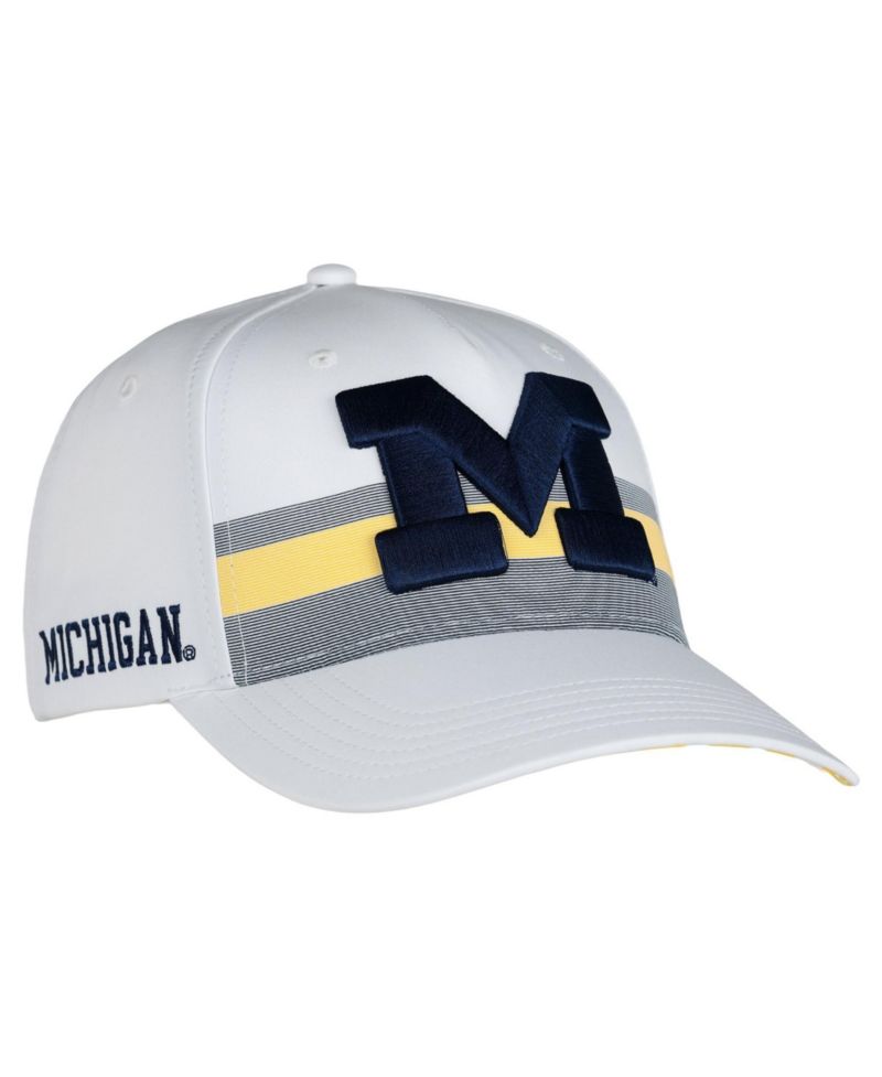 Men's and Women's White Michigan Wolverines The Sideline Adjustable Hat
