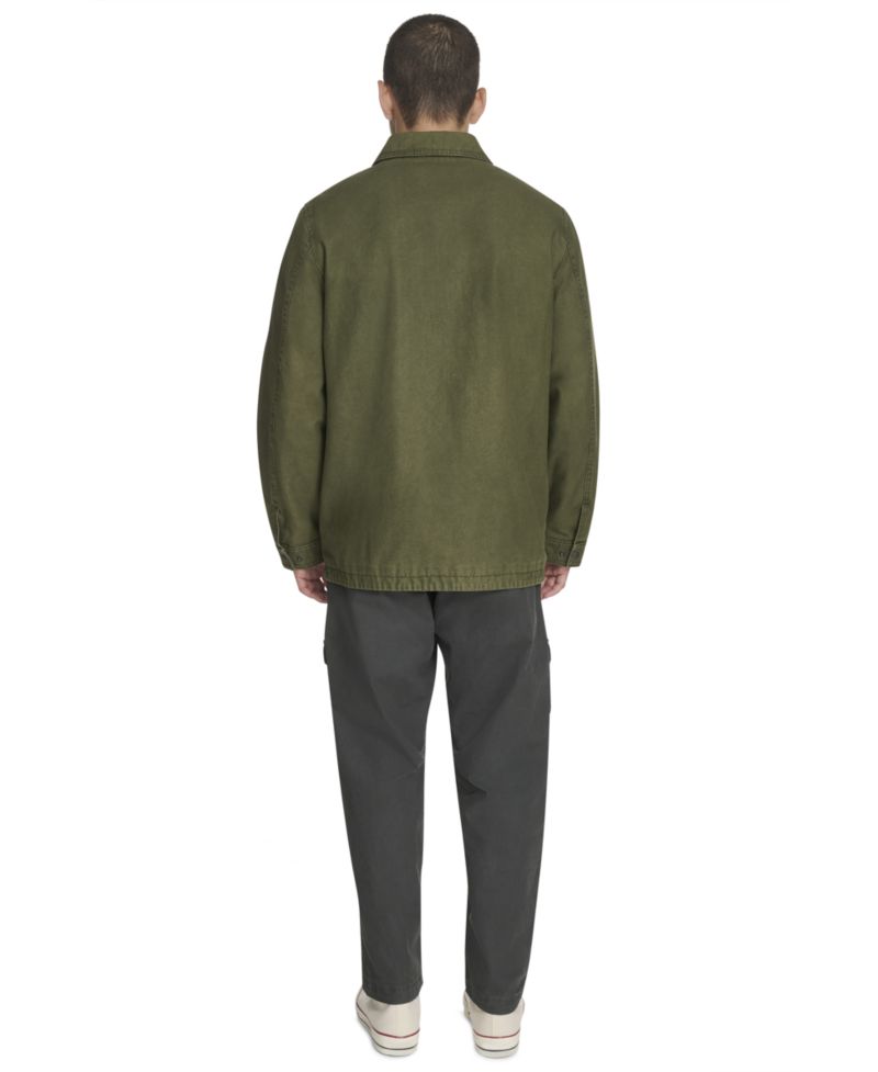 Men's Two-Pocket Utility Zippered Shirt Jacket
