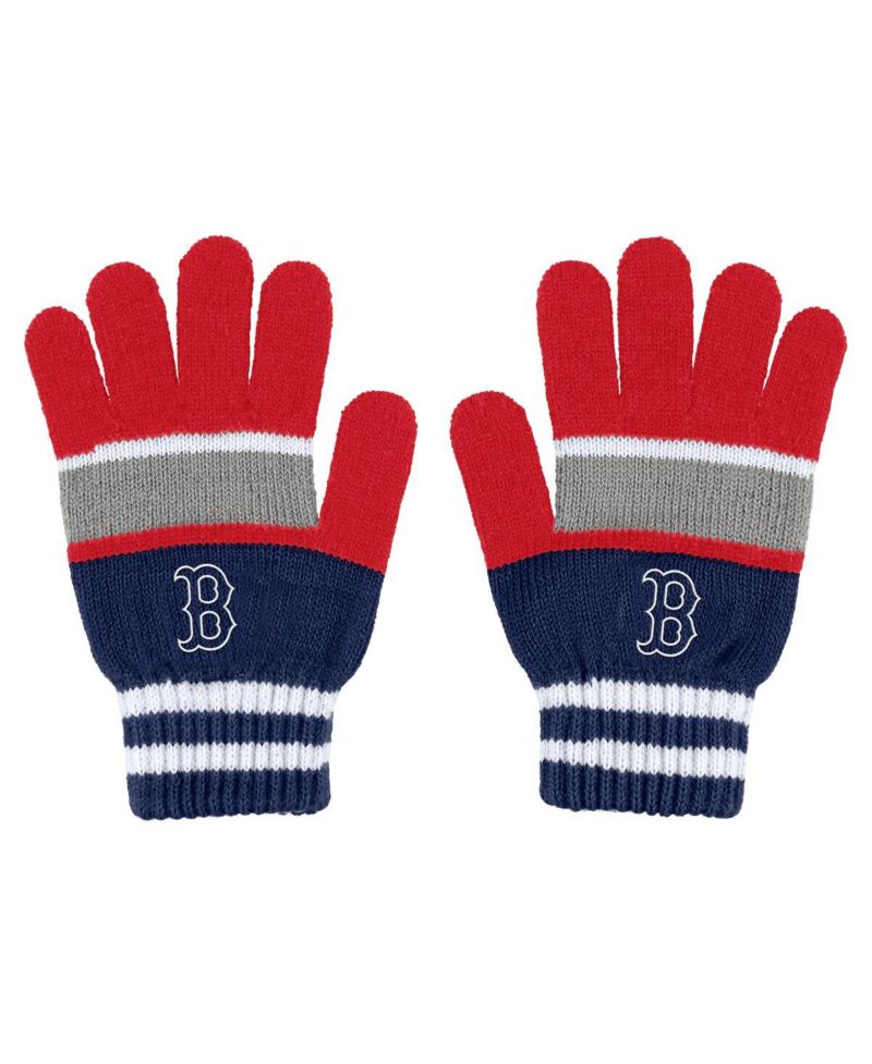 Women's Boston Red Sox Stripe Glove and Scarf Set