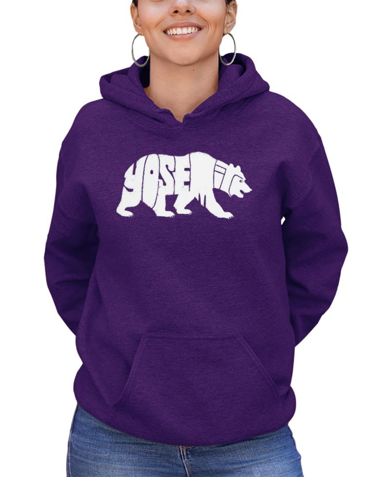 Women's Yosemite Bear Word Art Hooded Sweatshirt
