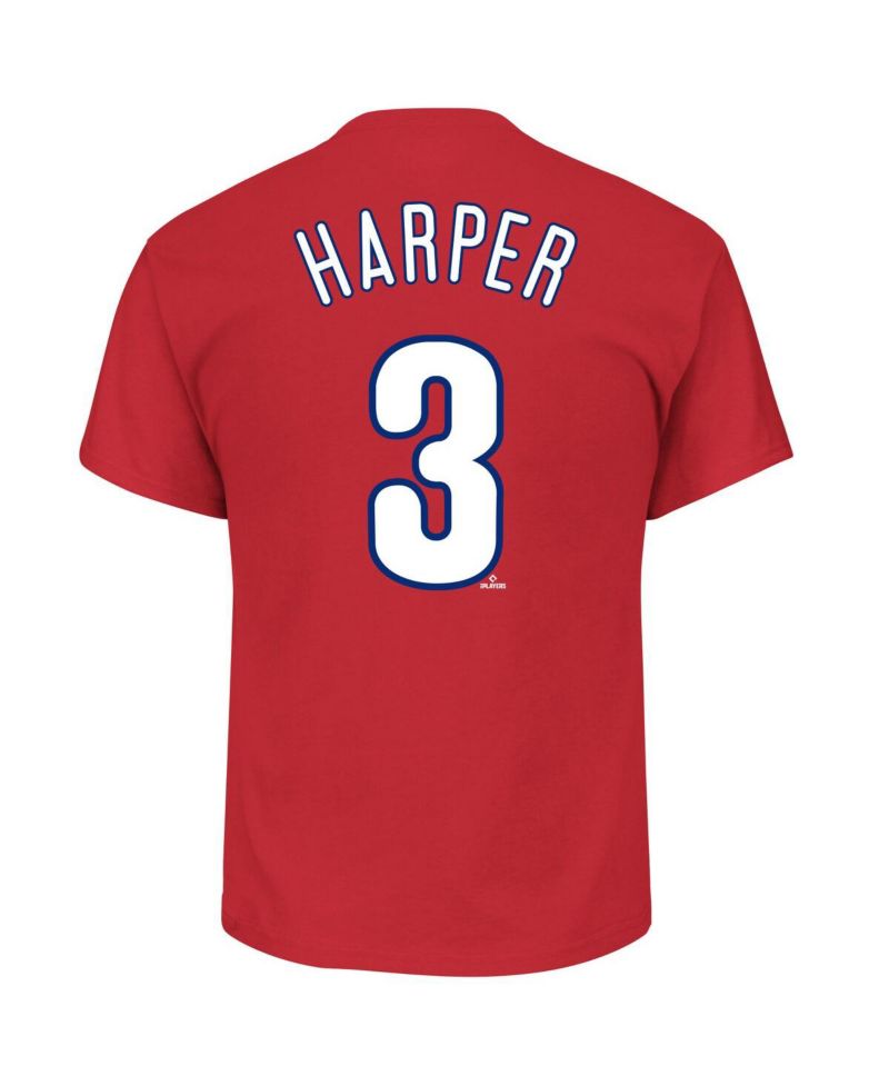Men's Bryce Harper Red Philadelphia Phillies Big & Tall Name & Number T-Shirt