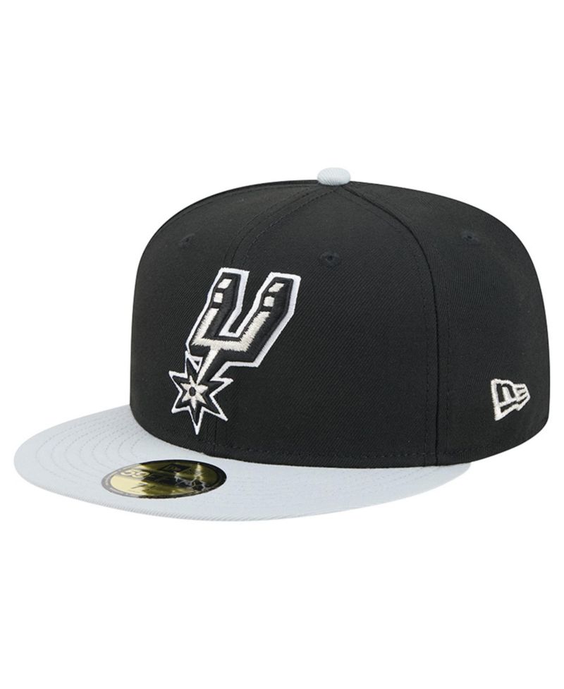 Men's Black/Silver San Antonio Spurs 2-Tone 59FIFTY Fitted Hat