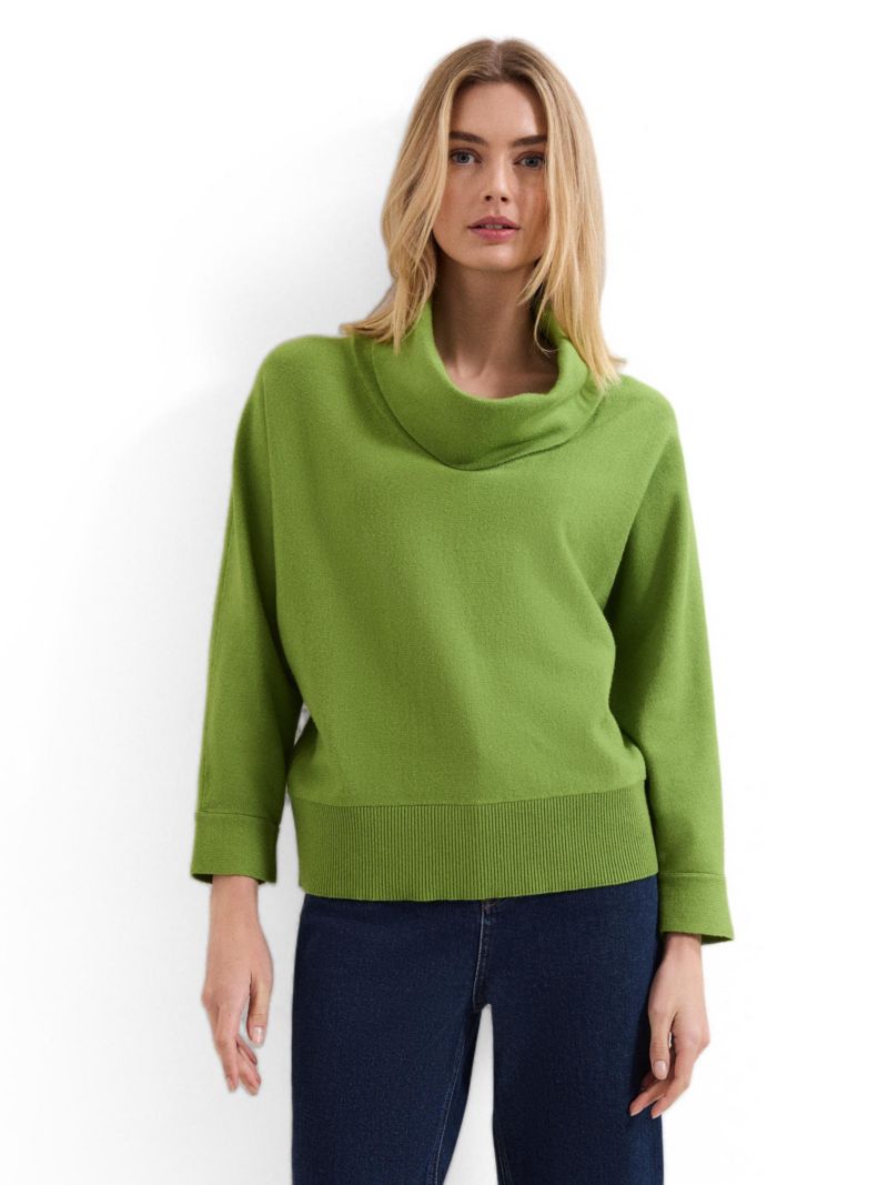 Women's Ribbed Detailing Rosalie Cowl Jumper