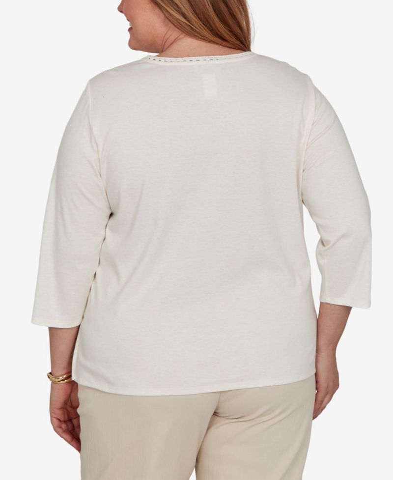 Plus Size Camden Market Crochet Embroidered Floral Knit Top