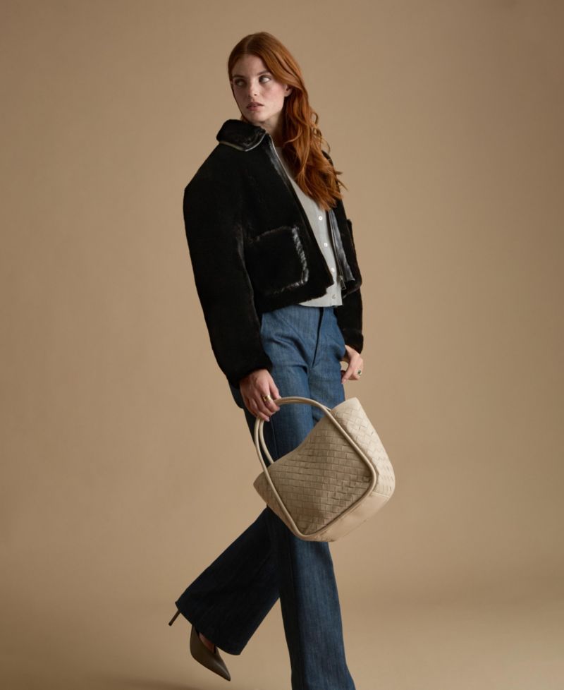 Women's Cropped Shearling Jacket