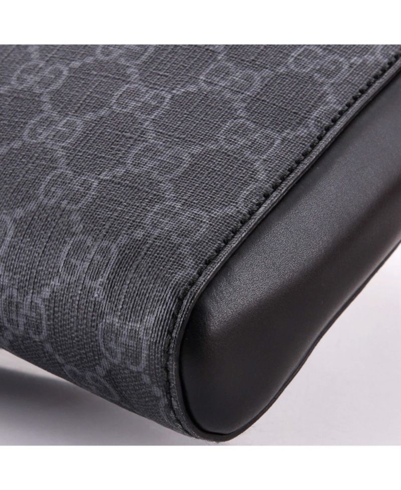 Medium Web Strap Front Zip Messenger Bag GG Coated Canvas