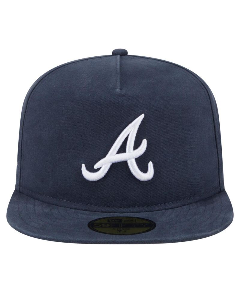 Men's Navy Atlanta Braves Championship Side Flag A-Frame 59FIFTY Fitted Hat