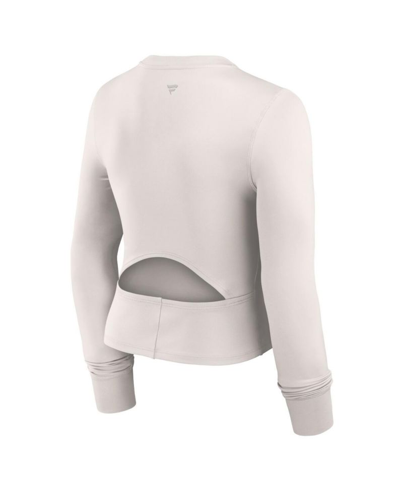 Women's White Philadelphia Eagles Studio Fitted Long Sleeve Gym Top