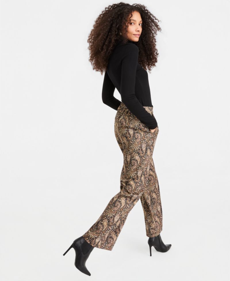 Women's Emmbuona Satin Print Wide-Leg Trousers