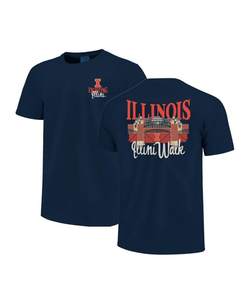 Men's and Women's Navy Illinois Fighting Illini Hyper Local Stadium Gates T-Shirt